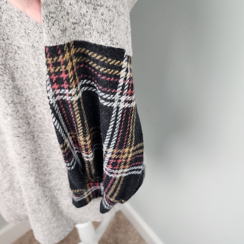 Maurices 24/7 Leopard Plaid Color block Blouson Sleeve Baseball Tee Size Small - Picture 8 of 11